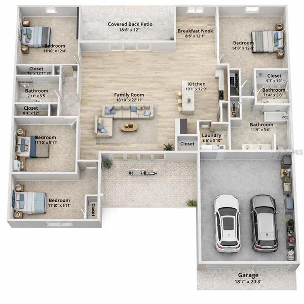 2D floor plan layout of this home in , Palm Coast, FL (Image 4).