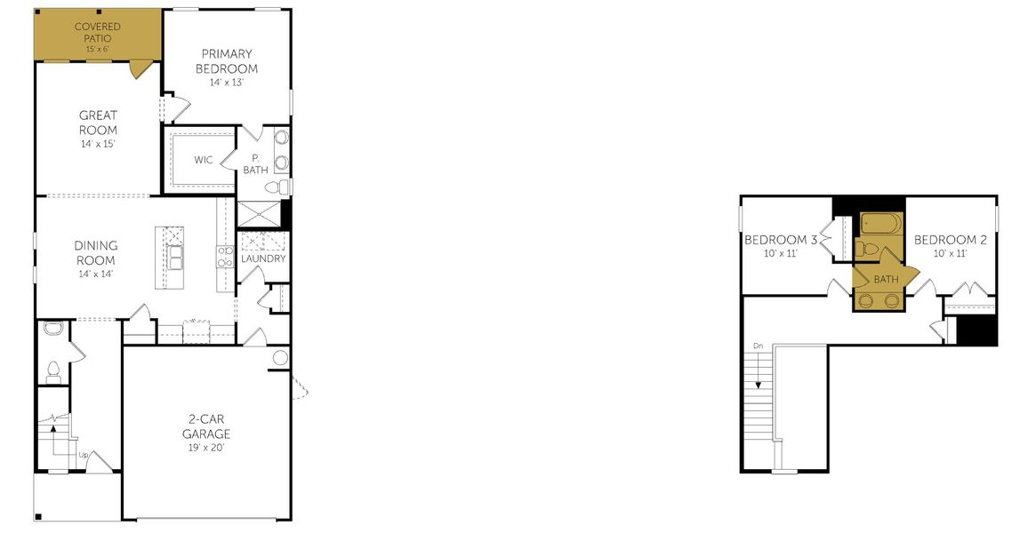 2D floor plan layout of this home in The Glen, Fayetteville, NC (Image 6).