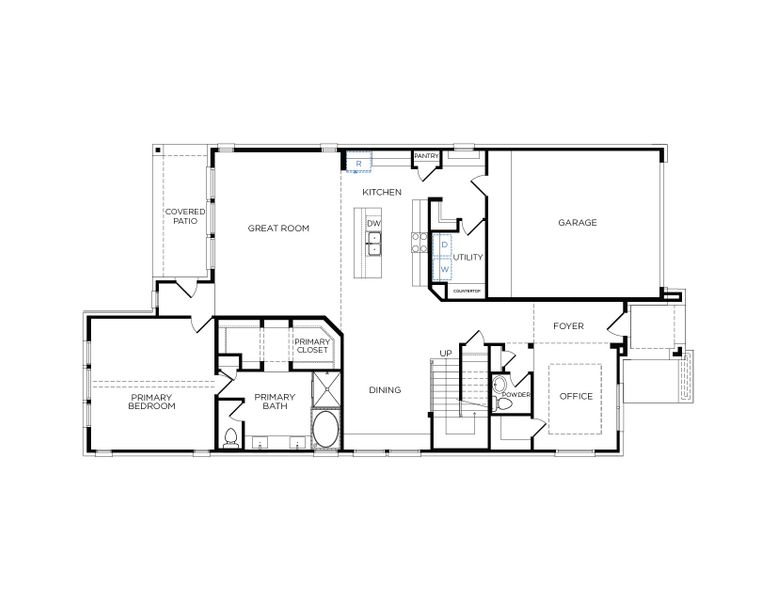 2D floor plan layout for the Monterey by Tricoast Homes in Canterra Creek 60', Iowa Colony, TX (Image 4). 2D floor plan layout for the Monterey by Tricoast Homes in Canterra Creek 60', Iowa Colony, TX (Image 4).