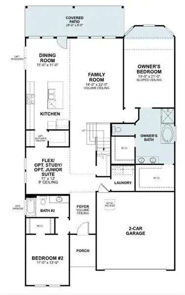 2D floor plan layout of this home in Aster Park, McKinney, TX (Image 3).
