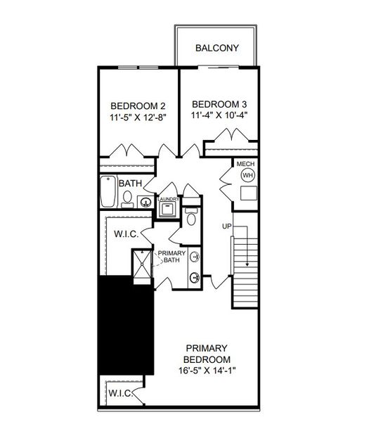 2D floor plan layout of this home in Grove 98, Wake Forest, NC (Image 1).