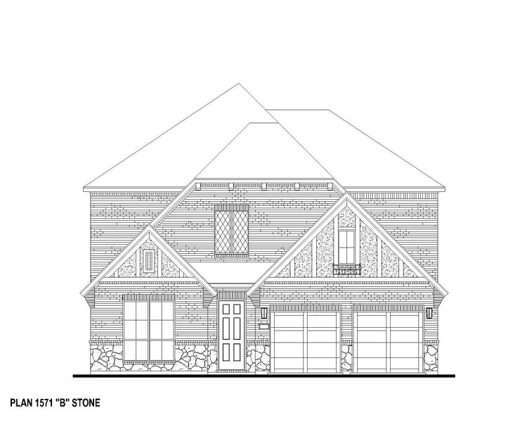 Plan 1571 Elevation B w/ Stone