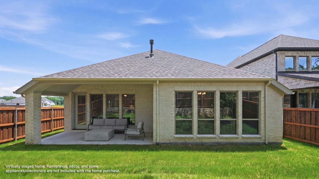 Exterior details and patio area of a home in Trinity Falls, McKinney (Image 3).