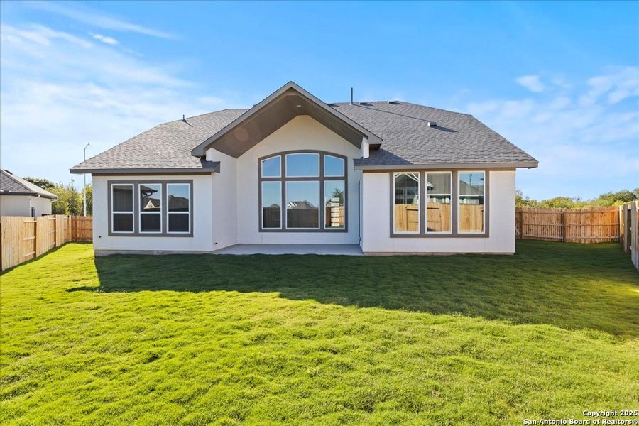 Exterior details and patio area of a home in Village at Three Oaks, Seguin (Image 3). Exterior details and patio area of a home in Village at Three Oaks, Seguin (Image 3).