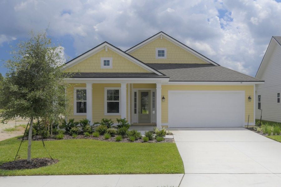 Representative exterior photo of a completed home built from the Washington by Riverside Homes in Hidden Creek at SilverLeaf Phase 2, St. Augustine, FL (Image 21). Representative exterior photo of a completed home built from the Washington by Riverside Homes in Hidden Creek at SilverLeaf Phase 2, St. Augustine, FL (Image 21).