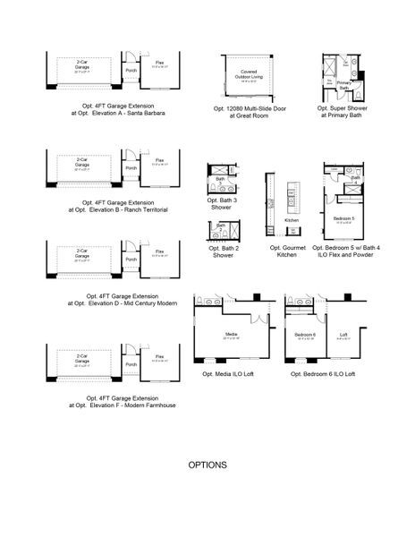 2D floor plan layout of this home in Ladera Trails, Queen Creek, AZ (Image 4).