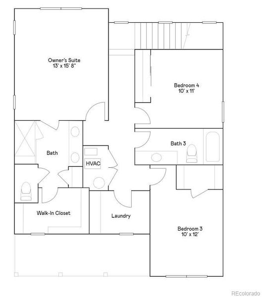 2D floor plan layout of this home in Parterre: The Skyline Collection, Thornton, CO (Image 2).