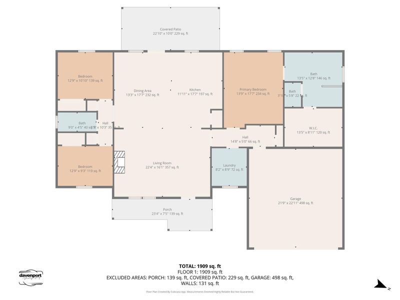 2D floor plan layout of this home in , Huntington, TX (Image 3).