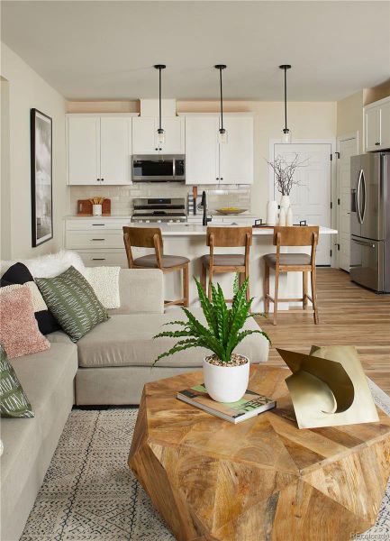 Furnished interior view inside a new home in Lyric at RidgeGate Condos, Lone Tree (Image 7).
