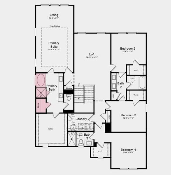 2D floor plan layout of this home in Oakmead, Buford, GA (Image 4).