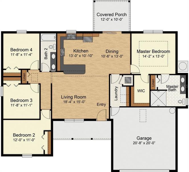 2D floor plan layout of this home in , Citrus Springs, FL (Image 4).
