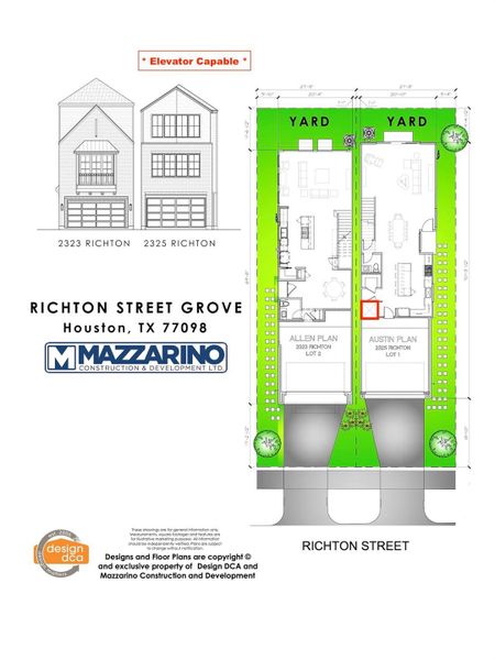 Please be aware that these plans are the property of the architect/builder designer that designed them not DUX Realty, Mazzarino Construction or 2323 RICHTON LLC and are protected from reproduction and sharing under copyright law. These drawing are for general information only. Measurements, square footages and features are for illustrative marketing purposes. All information should be independently verified. Plans are subject to change without notification.