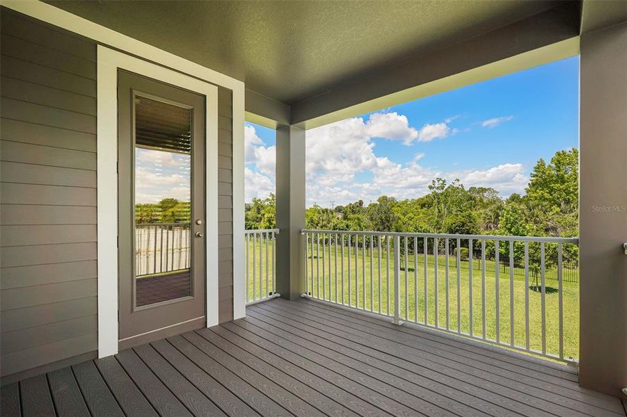 Exterior details and patio area of a home in Estates at Rivercrest, Sanford (Image 24).