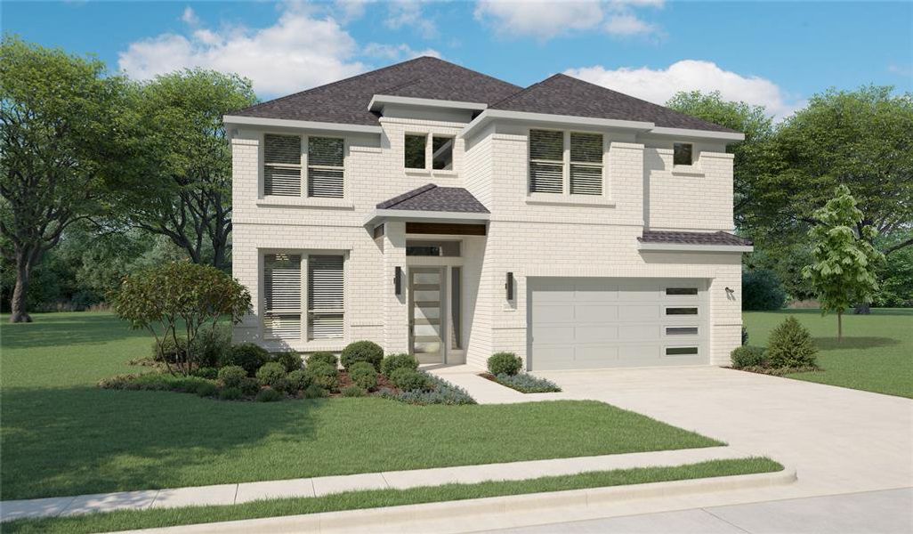Front exterior of a new home in Cross Creek Meadows, Celina, TX, highlighting curb appeal (Image 1). Front exterior of a new home in Cross Creek Meadows, Celina, TX, highlighting curb appeal (Image 1).
