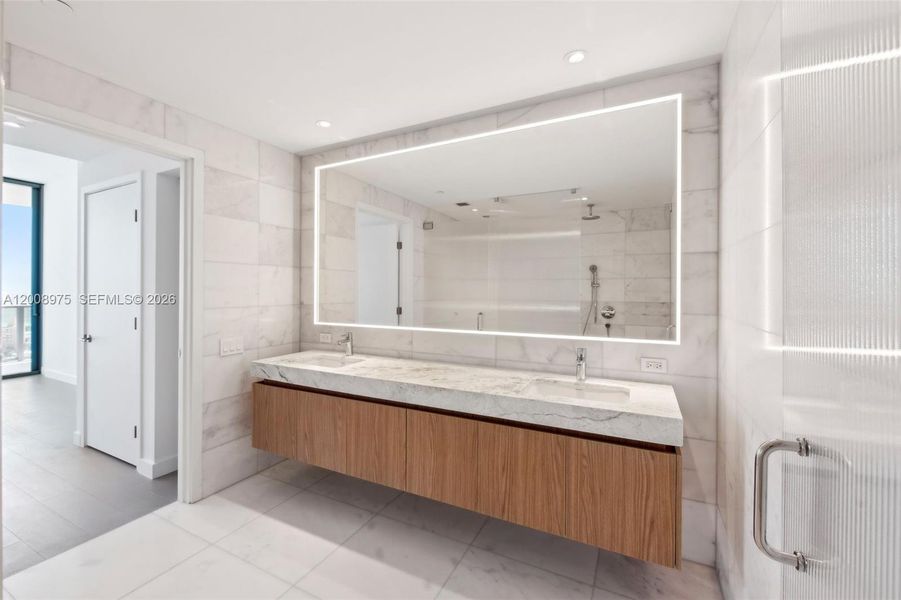 Furnished interior view inside a new home in Five Park, Miami Beach (Image 9).