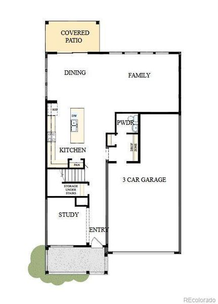 2D floor plan layout of this home in Painted Prairie Legacy, Aurora, CO (Image 4).