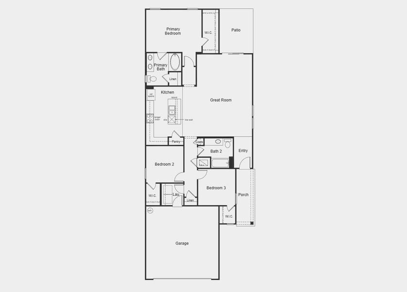 2D floor plan layout for the 1501 by KB Home in Maplewood, St. Augustine, FL (Image 4).
