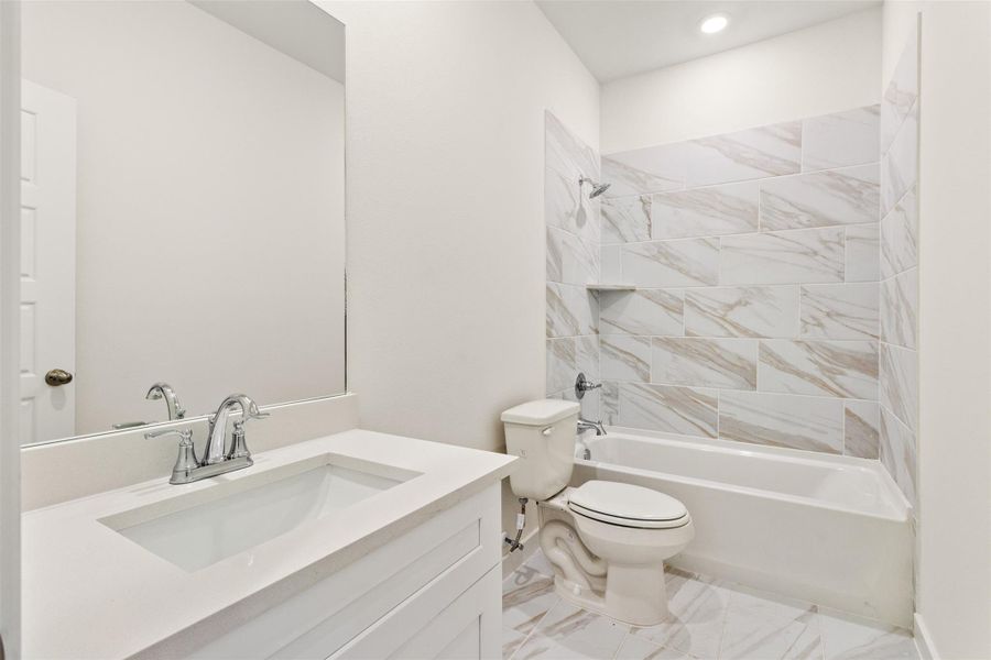 Enjoy three full bathrooms