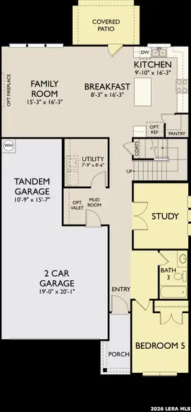 2D floor plan layout of this home in The Wilder, Adkins, TX (Image 3). 2D floor plan layout of this home in The Wilder, Adkins, TX (Image 3).