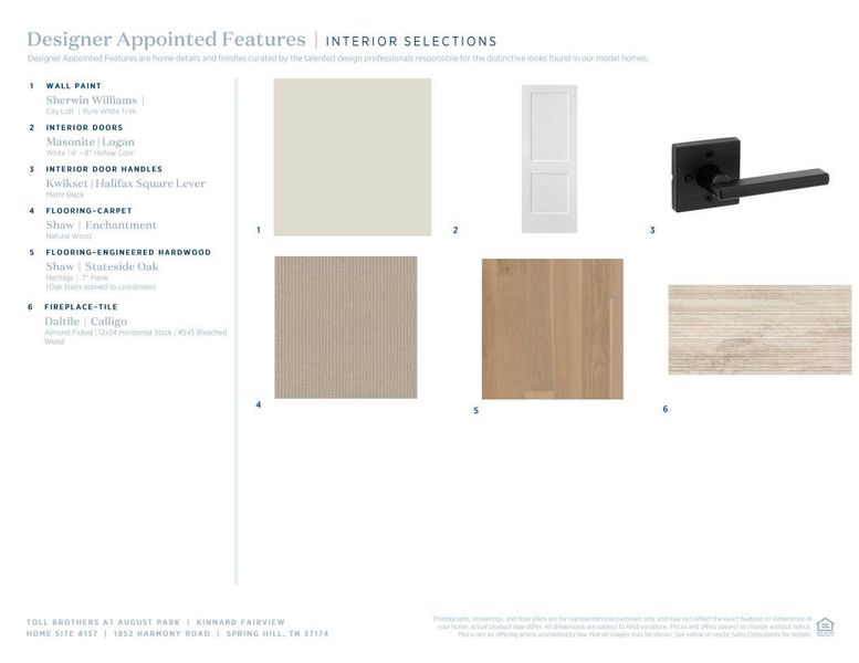 Sample of building materials used in homes in Toll Brothers at August Park, Spring Hill (Image 6).