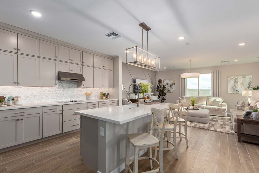 Kitchen & Great Room | Prescott | The Villages at North Copper Canyon – Valley Series | New homes in Surprise, Arizona | Landsea Homes