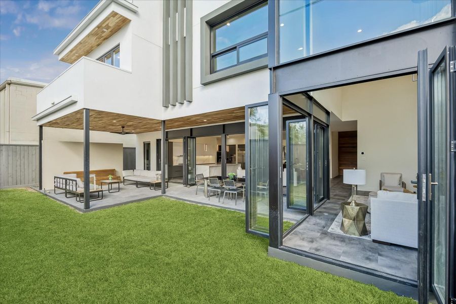 Enjoy seamless indoor-outdoor living with a patio that fully integrates with the home's interior spaces.
