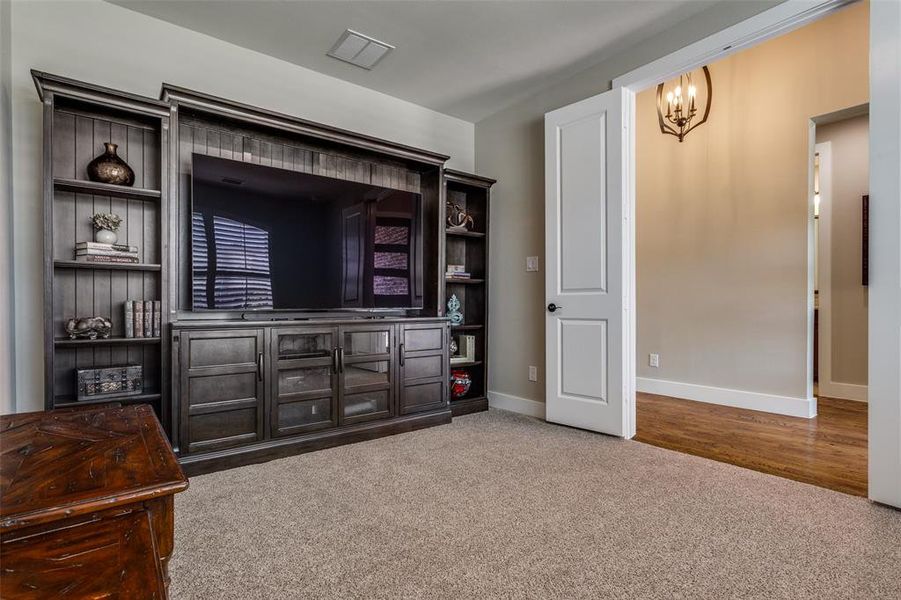 Large Office or Den area with double door entry