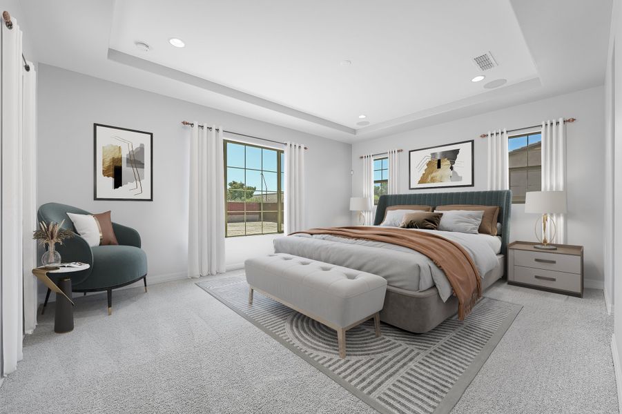 Furnished interior view inside a new home in Ellsworth Ranch Capstone Collection, Queen Creek (Image 14). Furnished interior view inside a new home in Ellsworth Ranch Capstone Collection, Queen Creek (Image 14).