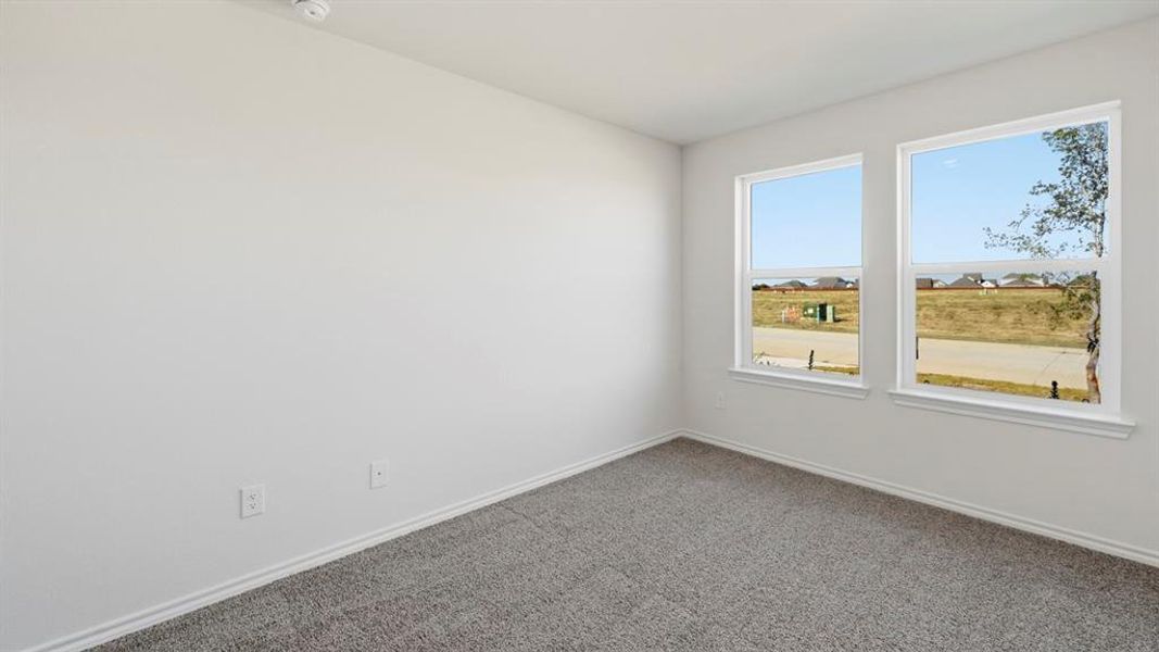 Carpeted empty room with baseboards Carpeted empty room with baseboards