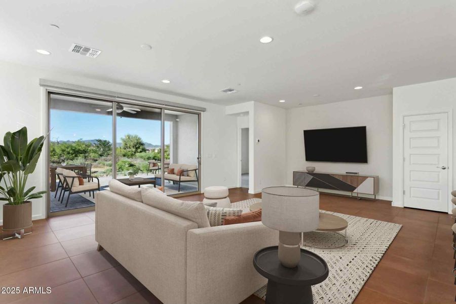 Great Room with Sliding Wall of Glass