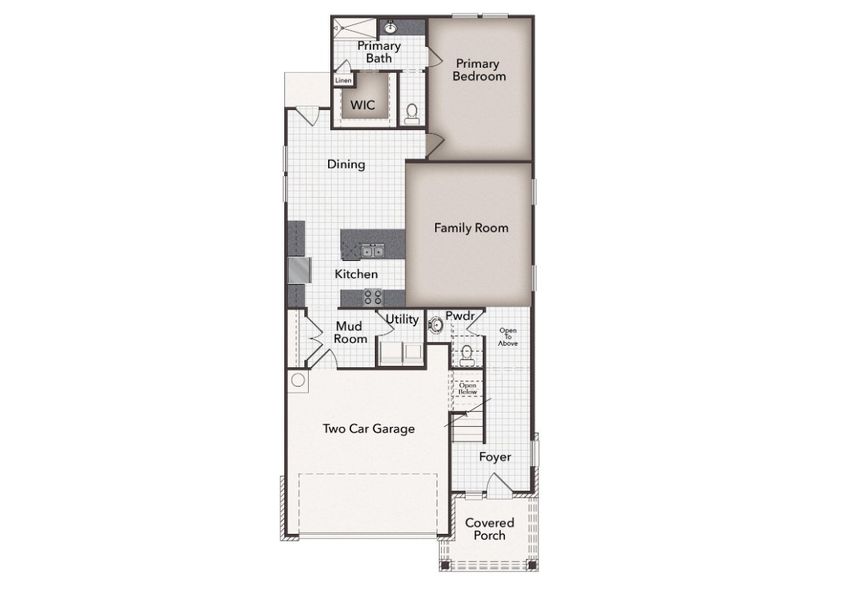 2D floor plan layout for the Azalea 2107 by Brohn Homes in Azalea, Pattison, TX (Image 3).