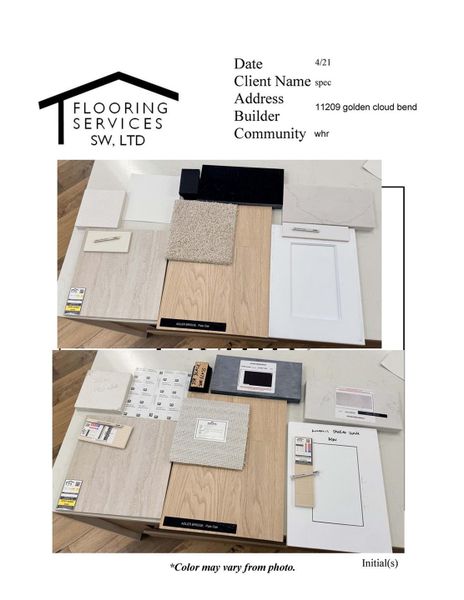 Sample of building materials used in homes in Saddle Ridge at Wildhorse Ranch, Manor (Image 18).