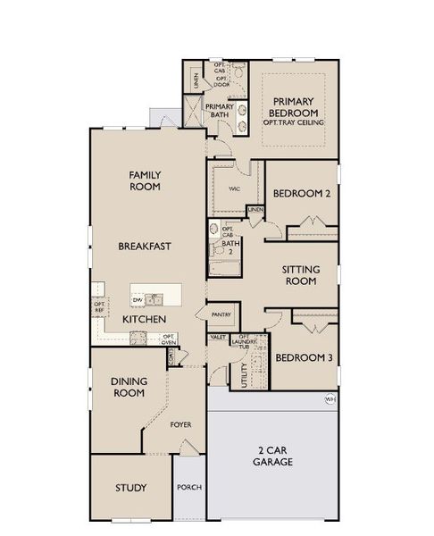 2D floor plan layout for the Alyssa by Ashton Woods in The Heights at Saddlebrook Ranch 60's, Schertz, TX (Image 4). 2D floor plan layout for the Alyssa by Ashton Woods in The Heights at Saddlebrook Ranch 60's, Schertz, TX (Image 4).