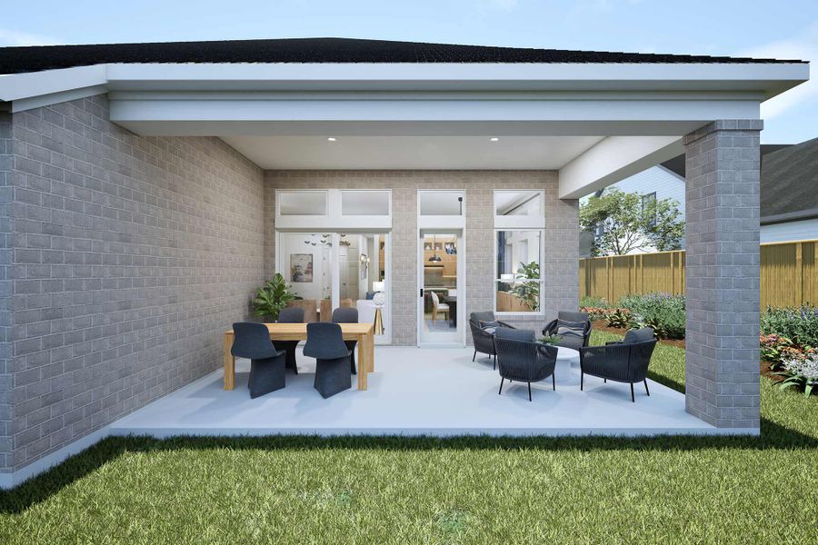Representative exterior details of a home built from the The Broxton by David Weekley Homes in Kissing Tree – Spruce Series, San Marcos (Image 4).