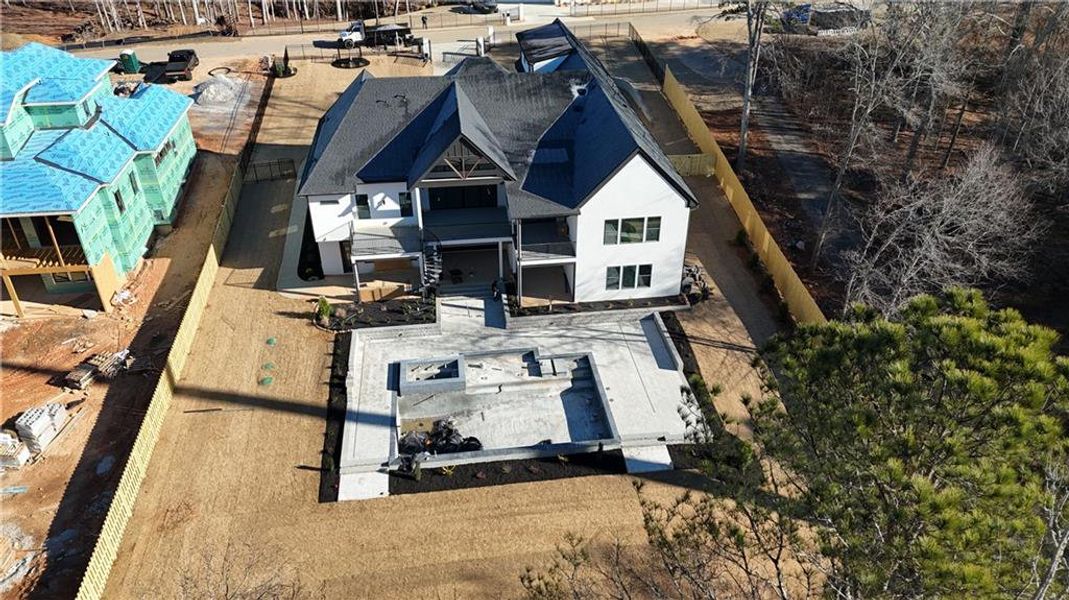 In-progress construction of a new home in , Flowery Branch, GA (Image 19).