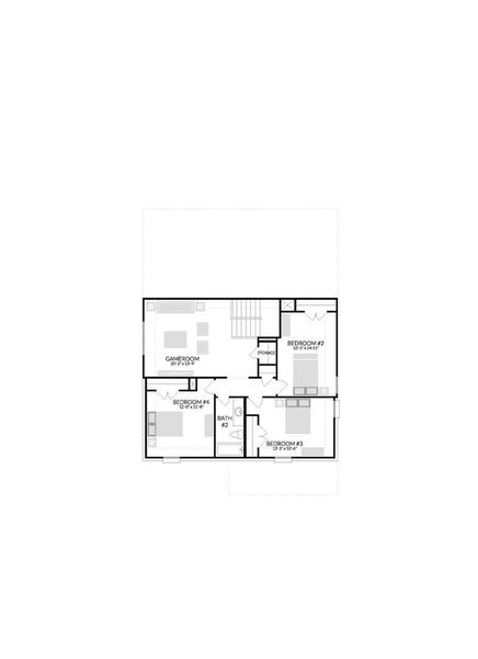 2D floor plan layout of this home in Prairie Winds, Hutto, TX (Image 24).