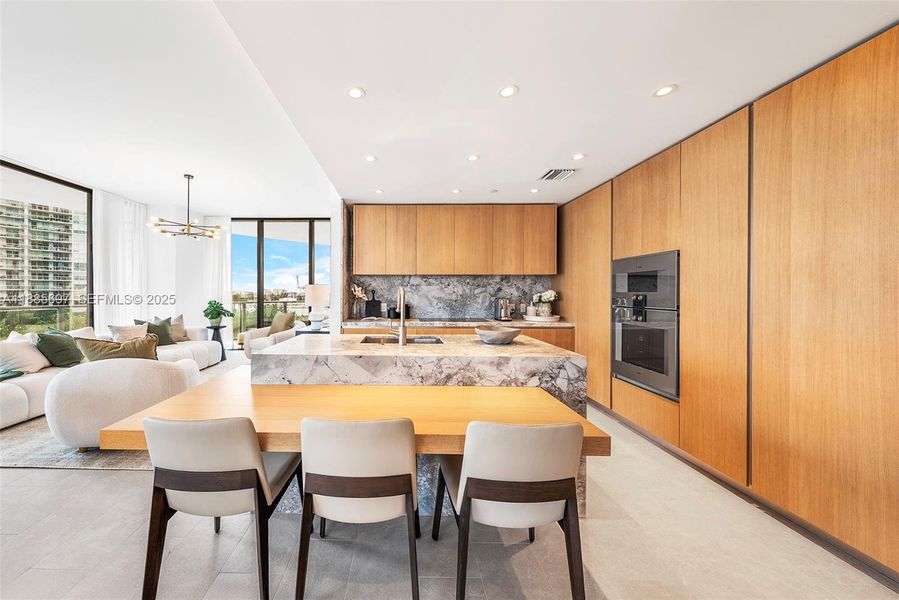 Furnished interior view inside a new home in Five Park, Miami Beach (Image 55).