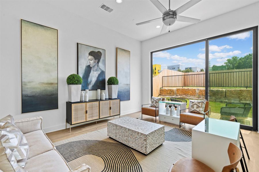Keep an eye on the fun being had in the backyard with these stunning multi-panel doors.