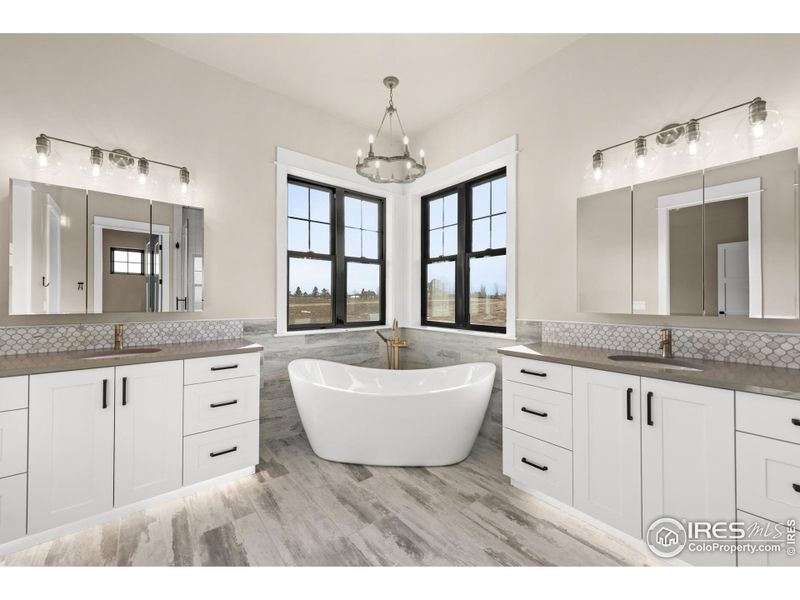 Double Vanity with soaking tub