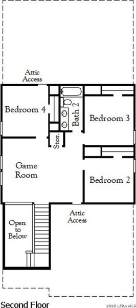 2D floor plan layout of this home in The Parklands, Schertz, TX (Image 3).