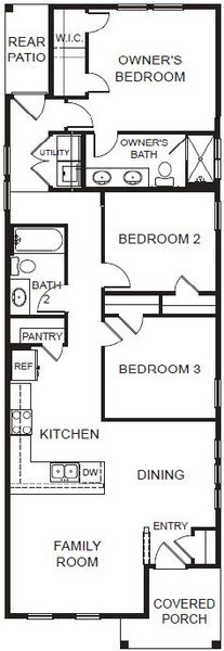 2D floor plan layout of this home in Trace, San Marcos, TX (Image 5).