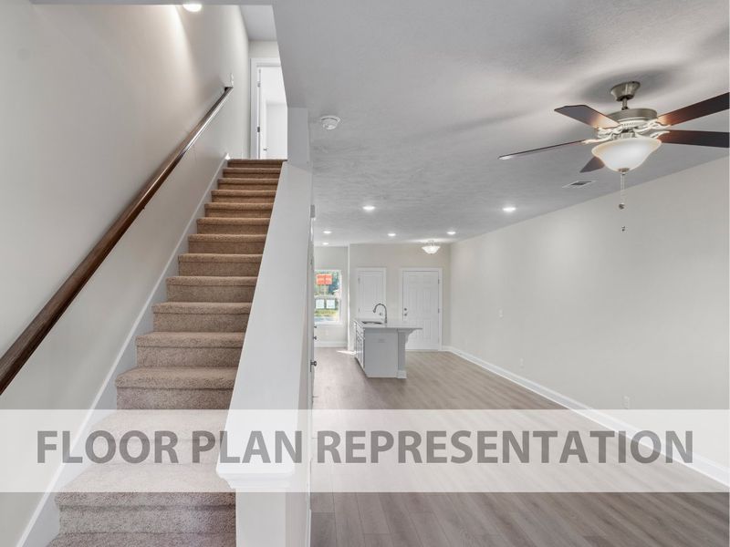 Athens Plan Living Room & Stairs | Ivey Homes Athens Plan Living Room & Stairs | Ivey Homes