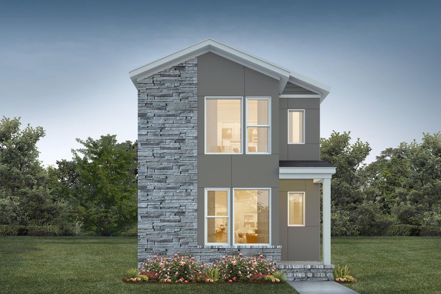 Representative exterior photo of a completed home built from the Lumen B by Homes by Dickerson in Chatham Park, Pittsboro, NC (Image 1). Representative exterior photo of a completed home built from the Lumen B by Homes by Dickerson in Chatham Park, Pittsboro, NC (Image 1).