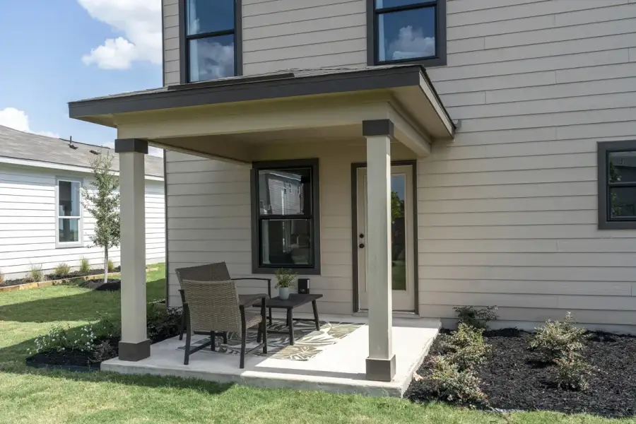 Representative exterior details of a home built from the 2088 by KB Home in Espino, San Antonio (Image 3).