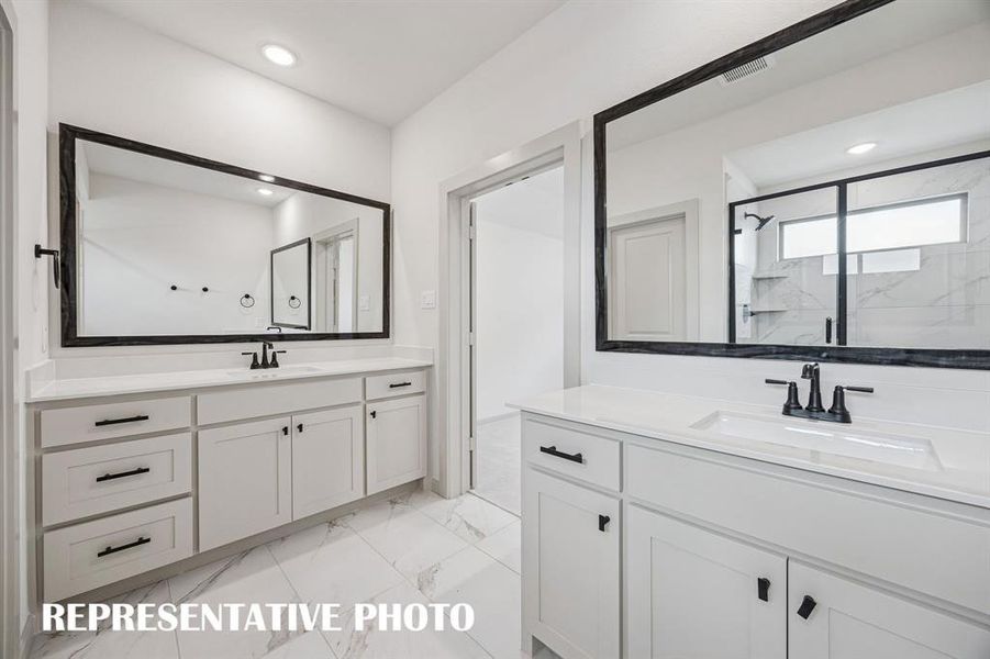 Plenty of space for two in this beautiful owner's bath.  REPRESENTATIVE PHOTO