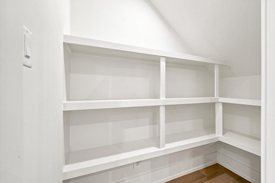 Additional storage for the kitchen and dining area.