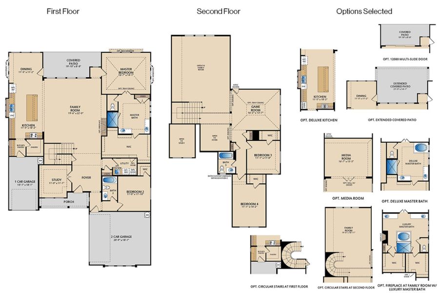 2D floor plan layout of this home in Park Hills, Rockwall, TX (Image 4).