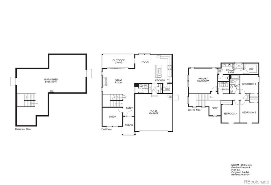 2D floor plan layout of this home in The Manors Collection at Golden Overlook, Golden, CO (Image 3).