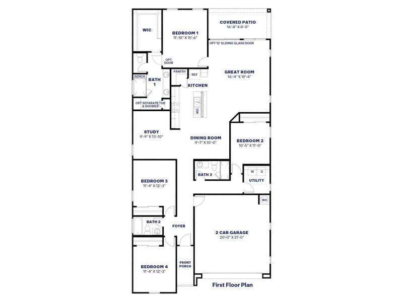 2D floor plan layout of this home in Aloravita, Peoria, AZ (Image 2).