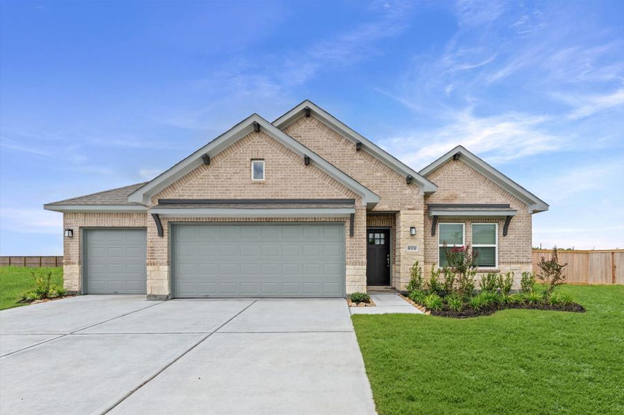 Front exterior of a new home in , Angleton, TX, highlighting curb appeal (Image 1). Front exterior of a new home in , Angleton, TX, highlighting curb appeal (Image 1).